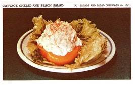 Vintage 1950 Cottage Cheese Peach Salad Recipe Print Cover 5x8 Crafts Fo... - £7.81 GBP