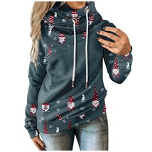 Women&#39;s Faceless Doll Christmas Print Hoodies neck Winter Warm Sweatshirts Long  - £48.87 GBP