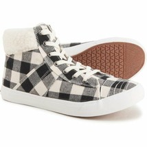 Tommy Bahama Sz 8.5 Womens High Top Sneakers Black Buffalo Plaid Shoes $150! NEW - £13.92 GBP