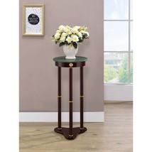 Elna Merlot &amp; Green Accent Round Side Table Plant Stand - $77.99