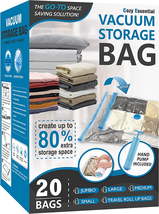 20 Pack Vacuum Storage Bags, Space Saver Bags (4 Jumbo/4 Large/4 Medium/4 Small/ - £32.33 GBP