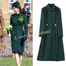 Royal Fashion Inspired Green Military-style Structured Peplum Longline Coat - $99.99