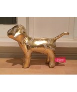 Victoria&#39;s Secret PINK Gold Metallic Finish Logo Small Mini Dog Plush - £9.28 GBP