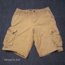 American Eagle Cargo Shorts Men 32 Brown Casual Khaki Longer Length Extr... - £14.67 GBP