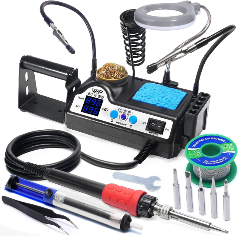 High-Power 110W with 3 Preset Channels, Sleep Mode, LED Magnifier, 5 Extra Iron