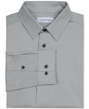 Calvin Klein SILVER METAL Big Boys Slim Fit Solid Stretch Poplin Shirt, ... - €15,42 EUR