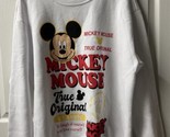 NWOT  Disney Mickey Mouse Long Sleeve Pullover Sweatshirt XXLG White Gra... - £18.69 GBP