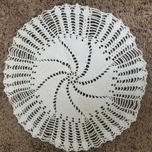 Vintage Estate Crochet White Doily Handmade 13 Inch Spiral Pattern - $3.00