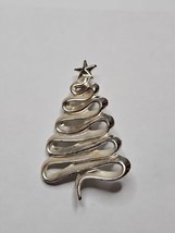 Vintage Silver Tone Christmas Tree Pin/Brooch, 2&#39;&#39; Long - £9.70 GBP