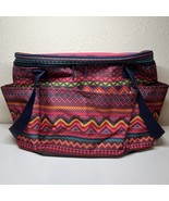 Thirty One Get Creative Round Caddy Tote Sierra Stripe Bag Craft Sewing Bag - $20.00