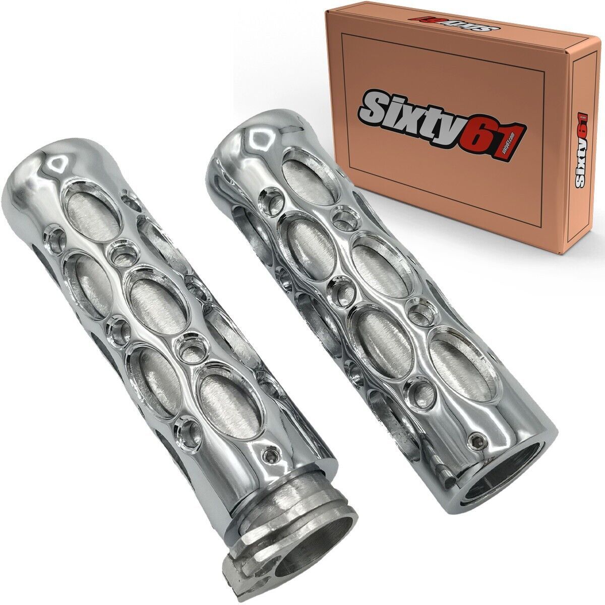 Hayabusa Chrome Hand Grips 1999-2022 2023 2024 2025 Suzuki Billet Alumin... - $43.54