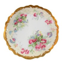 CORONET France Limoges 9&quot; Floral Snapdragons Plate with Gold Trim - £39.78 GBP