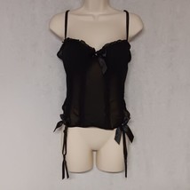 Black Corset With Garters XL Padded Cups Seven Til Midnight - £17.50 GBP