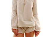 FOR LOVE &amp; LEMONS Damen Pyjama Top Emmy Elegant Schier Elfenbein Größe S - $62.43