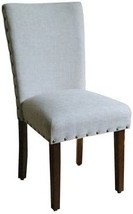 Homepop Home Decor | Set Of 2 Accent Dining Chairs With Nailhead Trim, Burlap | - £274.16 GBP