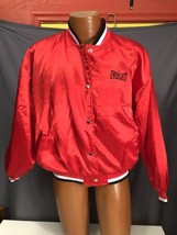 Everlast Woman Vintage TI Sportswear Satin Style Spell Out Snap Red Jacket USA - £92.53 GBP
