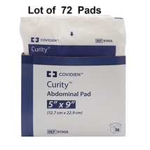 72 Ct Curity Abdominal Pads ABD Sterile 5&quot; x 9&quot; Gauze Bandage Pads 9190A - $37.23