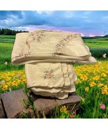 Vintage Needlepoint Eyelet Embroidered Floral Nylon Tablecloth Round 68”... - €30,40 EUR