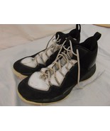 ADULT MEN&#39;S sz12 NIKE AIR JORDAN AIR PLATE BLACK WHITE BASKETBALL SHOES ... - $331.42 MXN