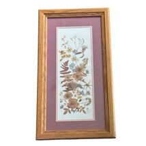 VTG Ozark Wildflower Pressed Floral Art in Wood Frame Personalized / Boh... - $29.69