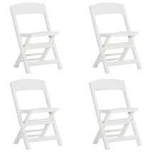 Folding Garden Chairs 4 pcs PP White - £58.20 GBP
