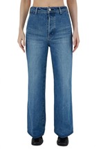 Moussy cambria centerpress wide-cropped jean in BLUE - $221.00