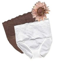 Rhonda Shear Cotton Blend Ahh Panty w/Lace 2 pk  X LARGE - £17.51 GBP
