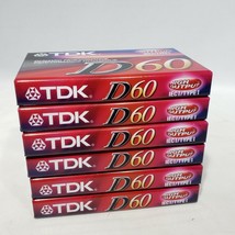 Lot of 6 TDK D60 High Output IEC I Type I 60 Minutes Audio Cassettes Sealed - £10.13 GBP