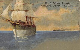 Stella Rossa Linea Anversa Dover Nuovo York-Sailing Spedizione IN Porto ~1900s - £13.89 GBP