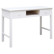 vidaXL Medium White Paulownia Desk with Storage & Stylish Design - $2,990.24 MXN