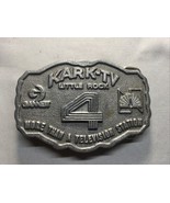 VINTAGE 1970s **KARK-TV LITTLE ROCK AR TV STATION** PEWTER HITLINE BUCKL... - $34.11 CAD