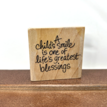 2004 Stampendous - Wood Rubber Stamp - Child&#39;s Smile D109 - Unused - £7.72 GBP