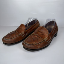 Johnson &amp; Murphy Passport Brown Weave Leather Penny Loafer Men&#39;s Sz 12 2... - £31.19 GBP