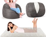 Rengue Large Bean Bag Chair Bed For Adults, Convertible Chair Folds From... - $142.98
