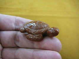 (Y-TUR-SE-562) orange Goldstone SEA TURTLE gemstone figurine carving turtles - £11.26 GBP