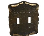 Vintage Amerock Carriage House Double Light Switch Plate Cover Brass MCM - £9.91 GBP