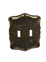 Vintage Amerock Carriage House Double Light Switch Plate Cover Brass MCM - £9.85 GBP