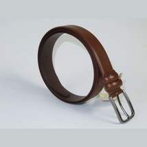 Men Cognac Genuine Leather Belt PIERO ROSSI Turkey Soft Full Grain #Cognac-A image 5