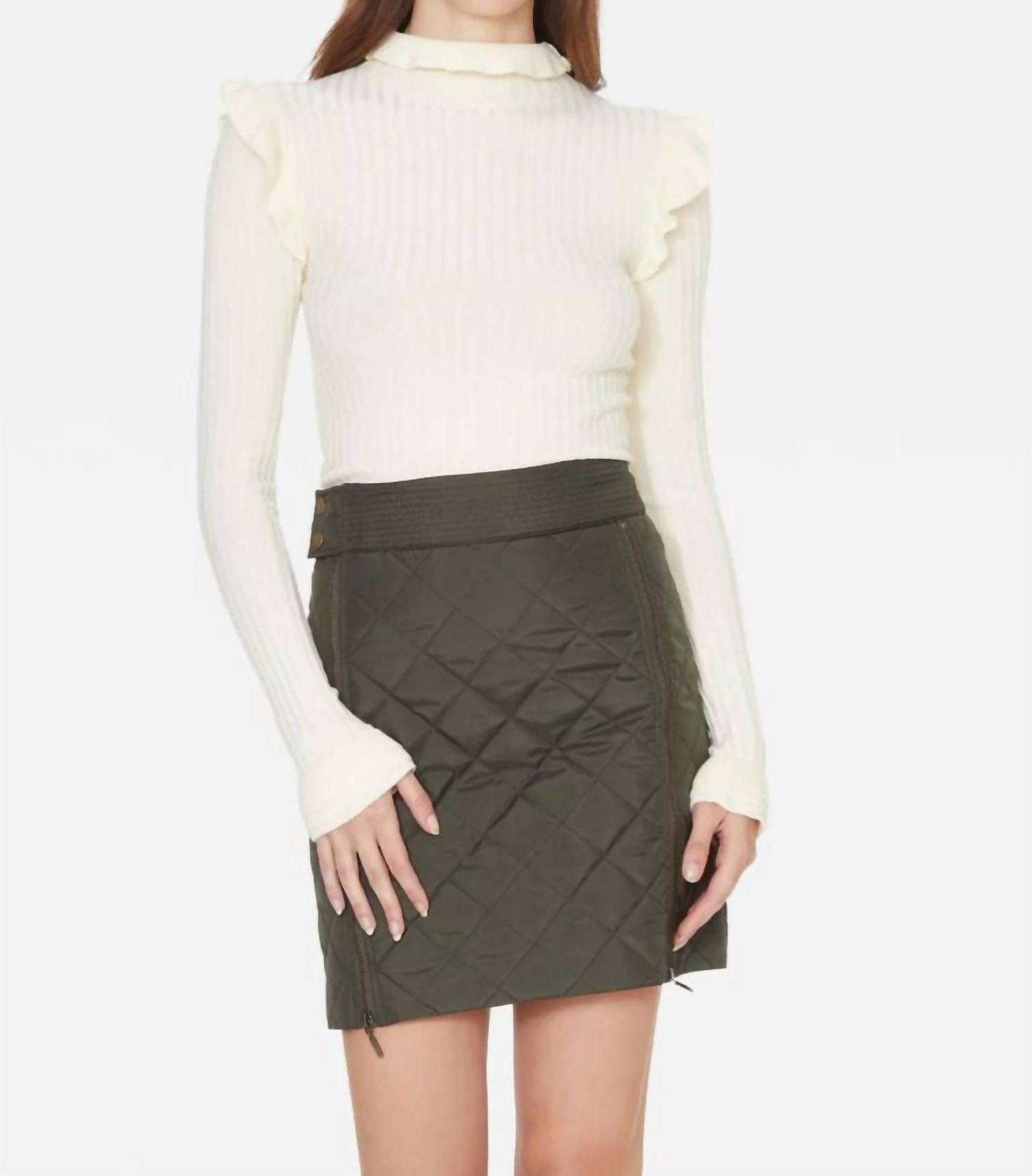 Marie Oliver Jette Quilted Mini Skirt Army - $73.00