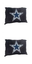 Dallas Cowboys NFL Plush Bed Pillows Black / Navy 20&quot; x 26&quot; Lot of 2 - £55.18 GBP