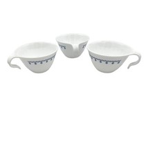 Corelle Blue Snowflake Coffee Tea Cups Garland Hook Handle Set of (3) Vintage - £9.56 GBP