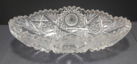 American brilliant cut glass relish celery serving dish 8 inch by 4 inch - £11.60 GBP