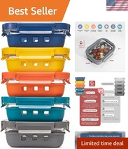 Premium Meal Prep Glass Containers – 5 x 1050ml with Silicone Protection... - $74.99