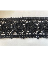 1 yard black rayon Venice Venise lace floral double scalloped trim 2” - €1,63 EUR