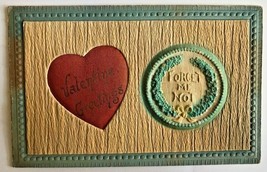 Valentine GREETINGS-FORGET Me Not~Air BRUSHED-VERY Heavily Embossed Postcard - £8.98 GBP