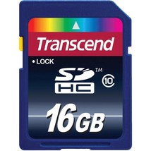 Transcend 16GB SDHC Class 10 Flash Memory Card (TS16GSDHC10) - $24.69