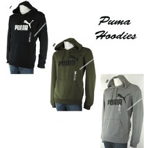 PUMA NEW MEN ESSENTIALS FLEECE PULLOVER BIG LOGO HOODIE TRAINING WARM NWT  - $32.95