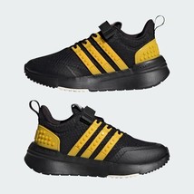 new adidas LEGO RACER TR EL Youth Kids Running Shoes sz 6 Black Yellow Sneakers - £59.27 GBP