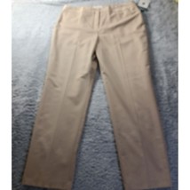 Jaclyn Smith Khaki Career Dress Pants Slenderizing Fit Flat Front Womens 16 - $10.83