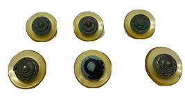 Lot 6 Vintage Plastic Transparent Yellow and Metal Spiral Buttons - £12.66 GBP